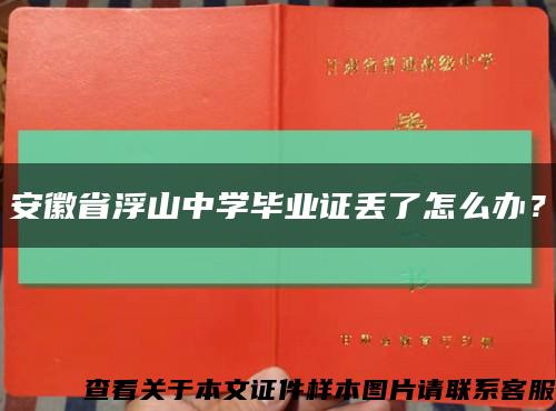 安徽省浮山中学毕业证丢了怎么办？缩略图