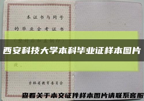西安科技大学本科毕业证样本图片缩略图