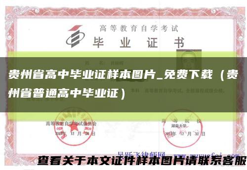 贵州省高中毕业证样本图片_免费下载（贵州省普通高中毕业证）缩略图