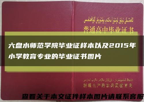 六盘水师范学院毕业证样本以及2015年小学教育专业的毕业证书图片缩略图