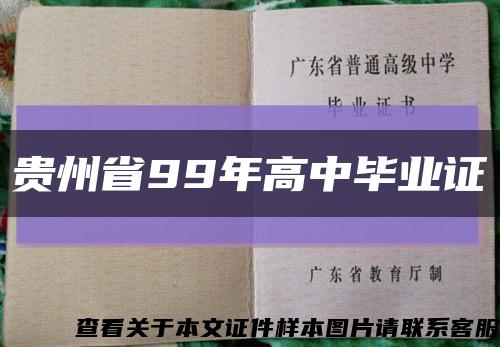 贵州省99年高中毕业证缩略图