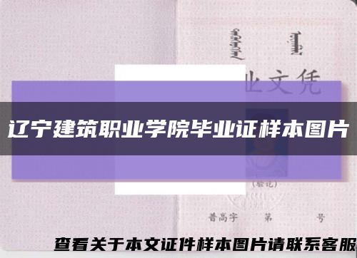 辽宁建筑职业学院毕业证样本图片缩略图
