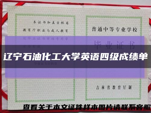 辽宁石油化工大学英语四级成绩单缩略图