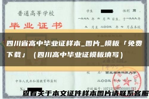四川省高中毕业证样本_图片_模板「免费下载」（四川高中毕业证模板填写）缩略图