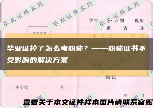 毕业证掉了怎么考职称？——职称证书不受影响的解决方案缩略图