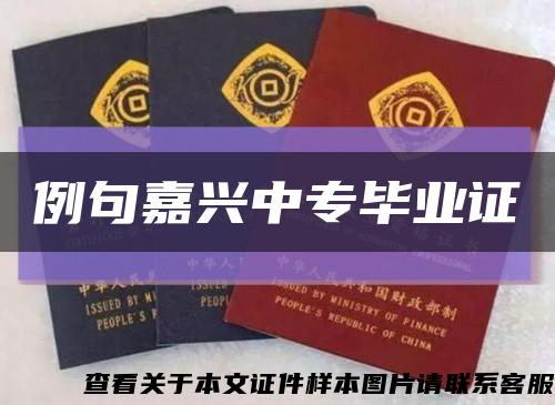 例句嘉兴中专毕业证缩略图