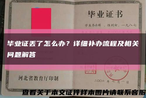 毕业证丢了怎么办？详细补办流程及相关问题解答缩略图