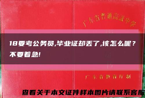 18要考公务员,毕业证却丢了,该怎么呢？不要着急!缩略图
