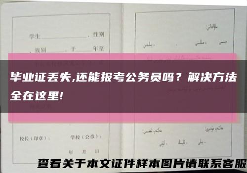 毕业证丢失,还能报考公务员吗？解决方法全在这里!缩略图