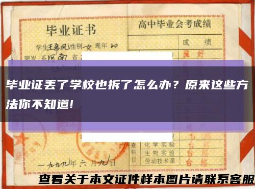 毕业证丢了学校也拆了怎么办？原来这些方法你不知道!缩略图