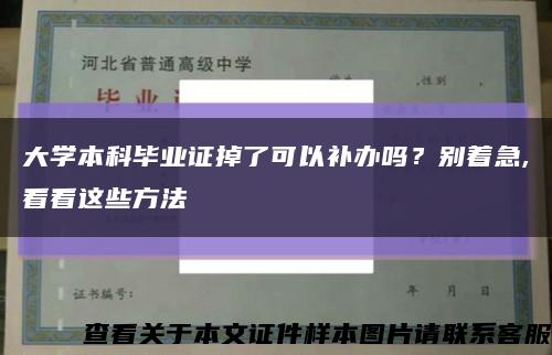 大学本科毕业证掉了可以补办吗？别着急,看看这些方法缩略图