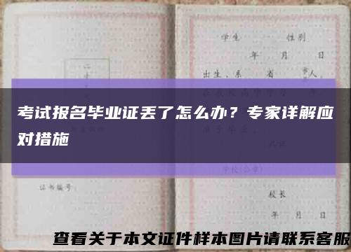 考试报名毕业证丢了怎么办？专家详解应对措施缩略图