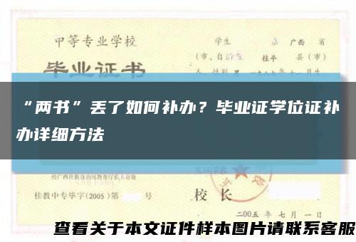 “两书”丢了如何补办？毕业证学位证补办详细方法缩略图
