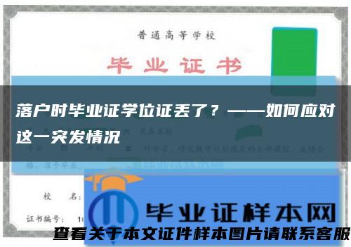 落户时毕业证学位证丢了？——如何应对这一突发情况缩略图