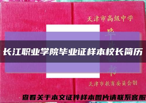 长江职业学院毕业证样本校长简历缩略图