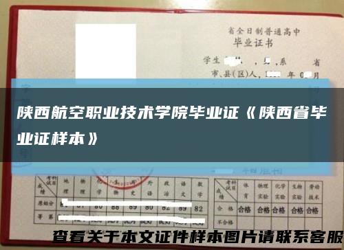 陕西航空职业技术学院毕业证《陕西省毕业证样本》缩略图