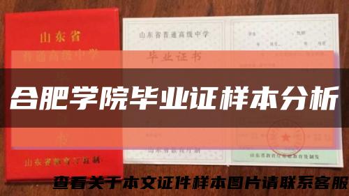 合肥学院毕业证样本分析缩略图