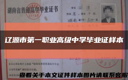 辽源市第一职业高级中学毕业证样本缩略图