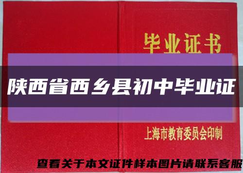 陕西省西乡县初中毕业证缩略图