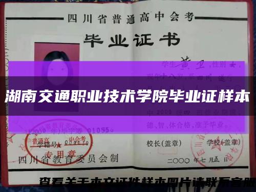 湖南交通职业技术学院毕业证样本缩略图