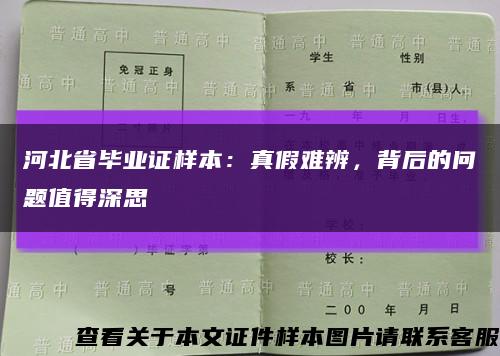 河北省毕业证样本：真假难辨，背后的问题值得深思缩略图
