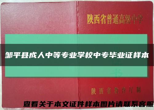 邹平县成人中等专业学校中专毕业证样本缩略图