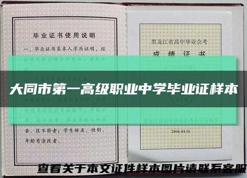 大同市第一高级职业中学毕业证样本缩略图