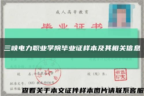 三峡电力职业学院毕业证样本及其相关信息缩略图