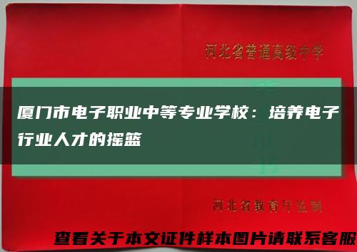 厦门市电子职业中等专业学校：培养电子行业人才的摇篮缩略图