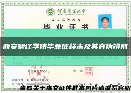 西安翻译学院毕业证样本及其真伪辨别缩略图