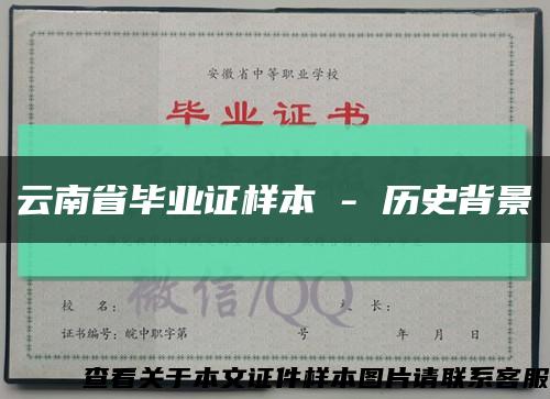 云南省毕业证样本 - 历史背景缩略图