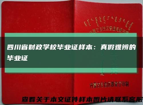 四川省财政学校毕业证样本：真假难辨的毕业证缩略图