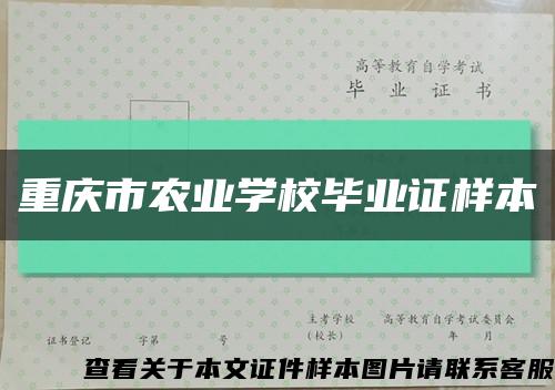 重庆市农业学校毕业证样本缩略图
