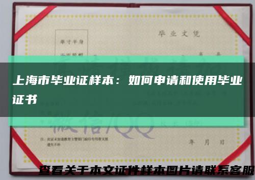 上海市毕业证样本：如何申请和使用毕业证书缩略图