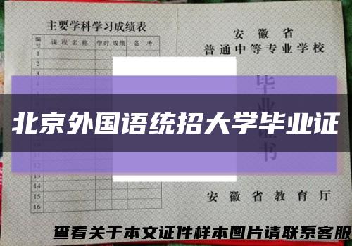 北京外国语统招大学毕业证缩略图