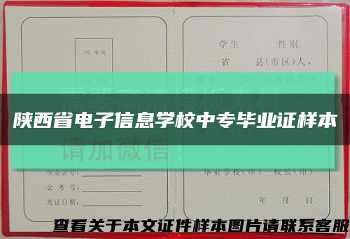 陕西省电子信息学校中专毕业证样本缩略图