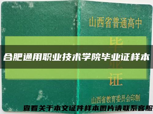 合肥通用职业技术学院毕业证样本缩略图
