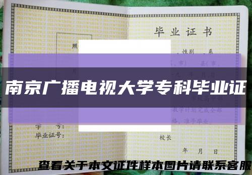 南京广播电视大学专科毕业证缩略图