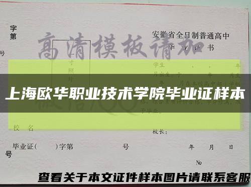 上海欧华职业技术学院毕业证样本缩略图