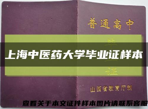 上海中医药大学毕业证样本缩略图