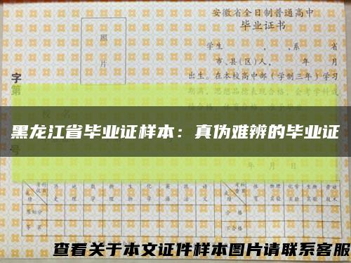黑龙江省毕业证样本：真伪难辨的毕业证缩略图
