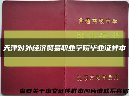 天津对外经济贸易职业学院毕业证样本缩略图