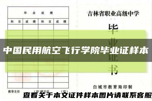 中国民用航空飞行学院毕业证样本缩略图