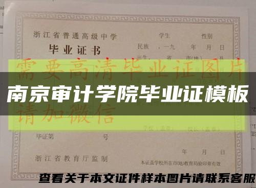 南京审计学院毕业证模板缩略图