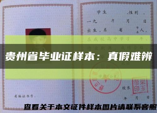 贵州省毕业证样本：真假难辨缩略图