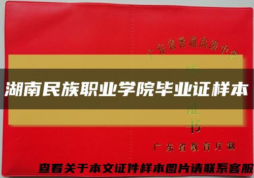 湖南民族职业学院毕业证样本缩略图
