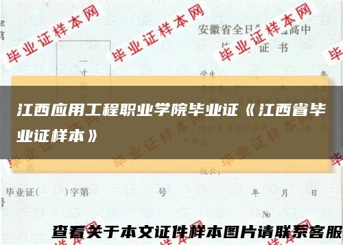 江西应用工程职业学院毕业证《江西省毕业证样本》缩略图