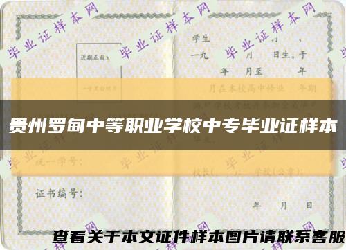 贵州罗甸中等职业学校中专毕业证样本缩略图