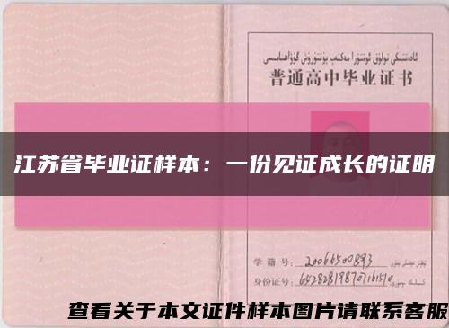 江苏省毕业证样本：一份见证成长的证明缩略图