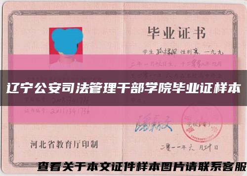 辽宁公安司法管理干部学院毕业证样本缩略图